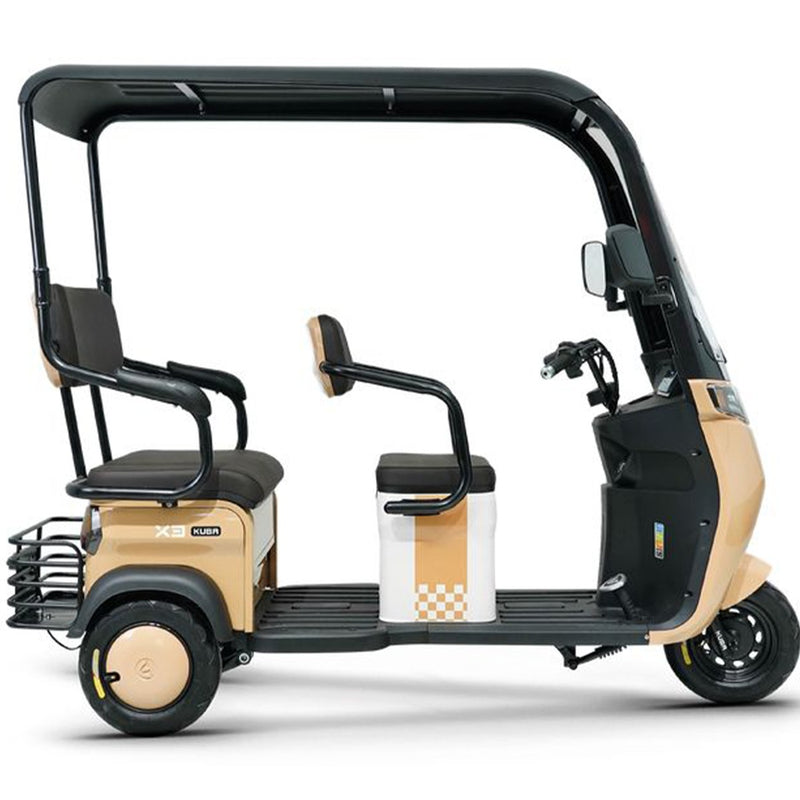 Tricicleta electrica KUBA OPTIMUS ULTRA cu cabina fara permis autonomie 40-50 km viteza maxima 25 km/h putere 650W nu necesita permis