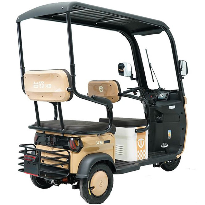 Tricicleta electrica KUBA OPTIMUS ULTRA cu cabina fara permis autonomie 40-50 km viteza maxima 25 km/h putere 650W nu necesita permis