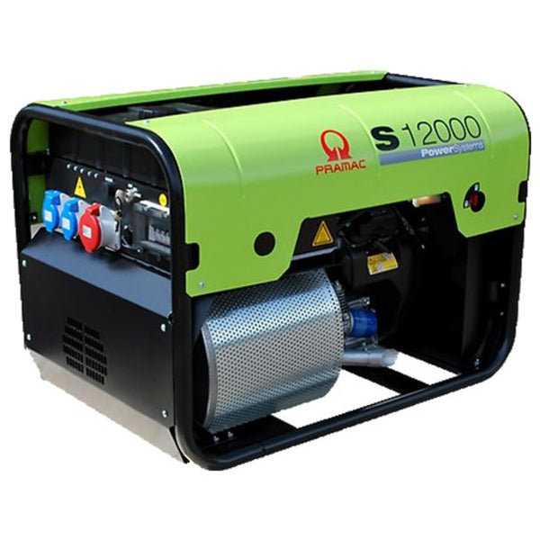 Generator de curent pe benzina PRAMAC S12000T_CONN_DPP_AVR portabil trifazat 13.9 kVA pornire electrica