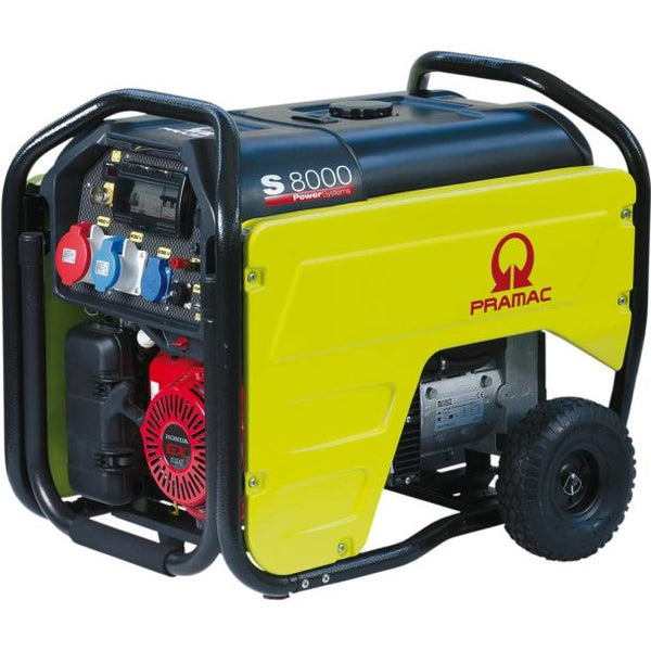 Generator de curent pe benzina PRAMAC S8000T_CONN_AVR_DPP portabil trifazat 8.3 kVA pornire electrica