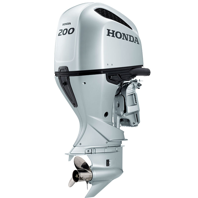 Motor barca Honda BF200 XDU cu mansa cizma lunga DBW 200 CP 4T pornire electrica elice de inox cu 3 aripi port incarcare 60A-GRI clasic Honda