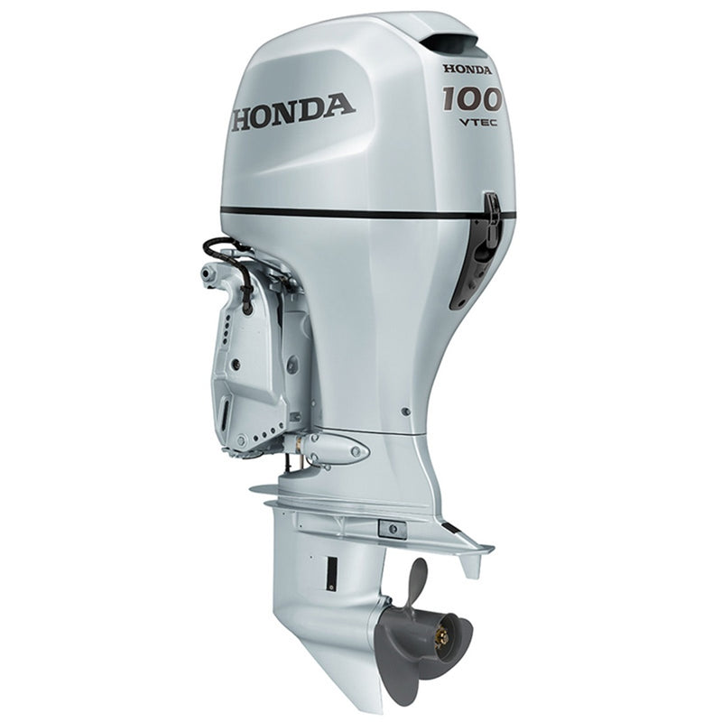 Motor barca Honda BF100 XRTU cu mansa cizma extra lunga 100 CP 4T pornire electrica elice cu 3 aripi port incarcare 35A