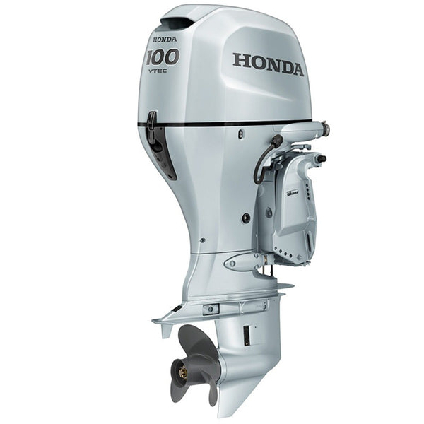 Motor barca Honda BF100 XRTU cu mansa cizma extra lunga 100 CP 4T pornire electrica elice cu 3 aripi port incarcare 35A