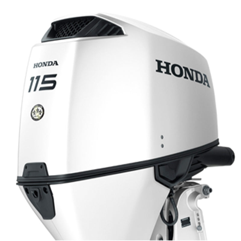 Motor barca Honda BF115 XRU cu mansa cizma extra lunga DBW 115 CP 4T pornire electrica elice de inox cu 3 aripi port incarcare 40A-GRI clasic Honda