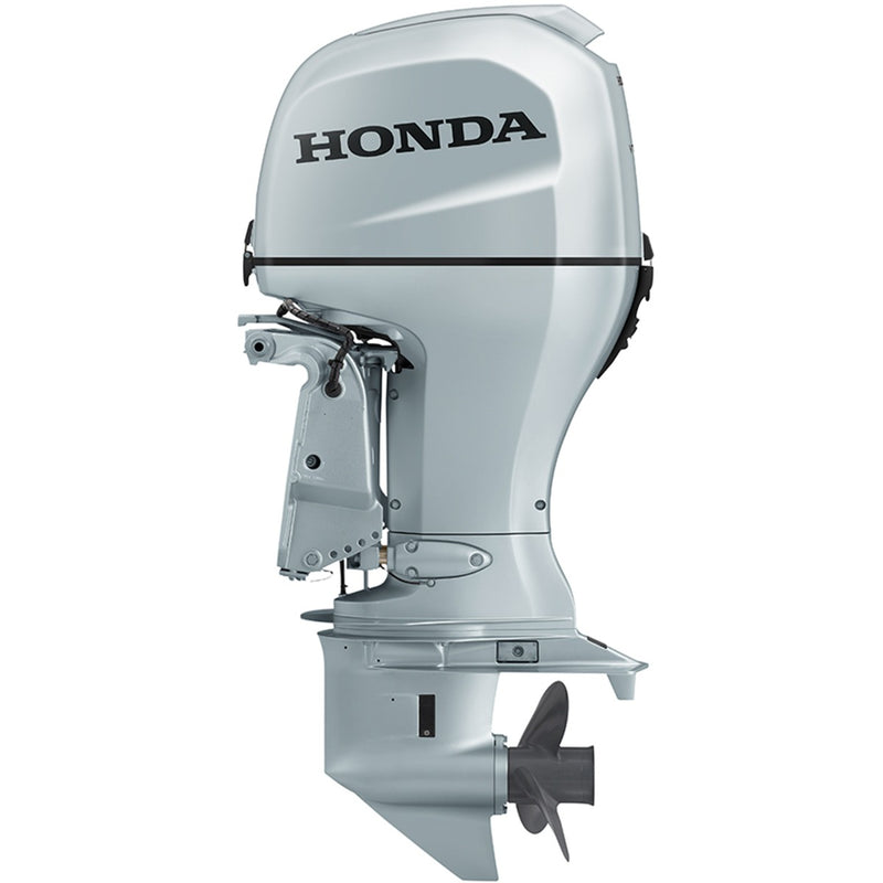 Motor barca Honda BF115 XRU cu mansa cizma extra lunga DBW 115 CP 4T pornire electrica elice de inox cu 3 aripi port incarcare 40A-GRI clasic Honda
