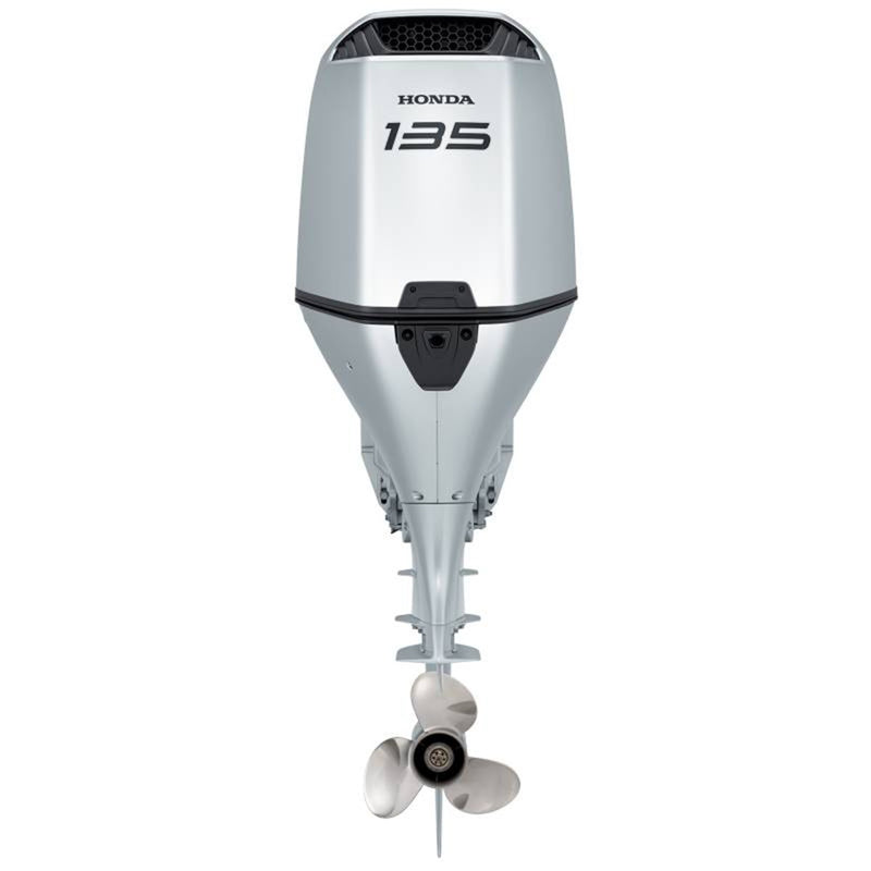 Motor barca Honda BF135 LRU cu mansa cizma lunga DBW 135 CP 4T pornire electrica elice de inox cu 3 aripi port incarcare 40A-GRI clasic Honda