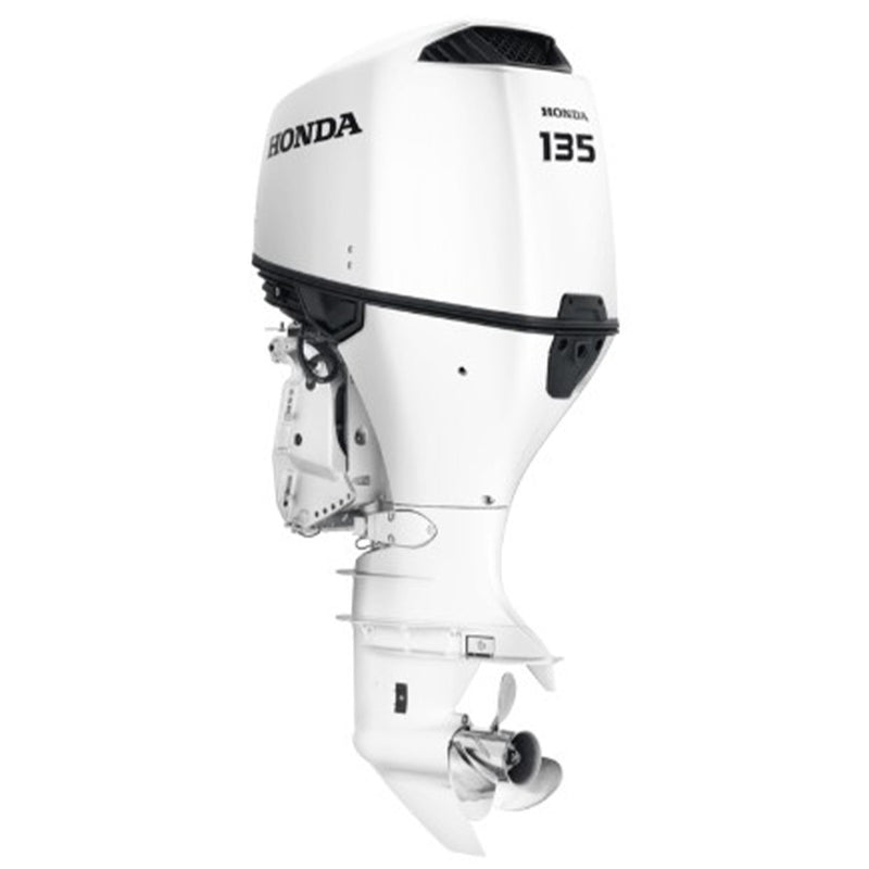 Motor barca Honda BF135 LRU cu mansa cizma lunga DBW 135 CP 4T pornire electrica elice de inox cu 3 aripi port incarcare 40A-GRI clasic Honda