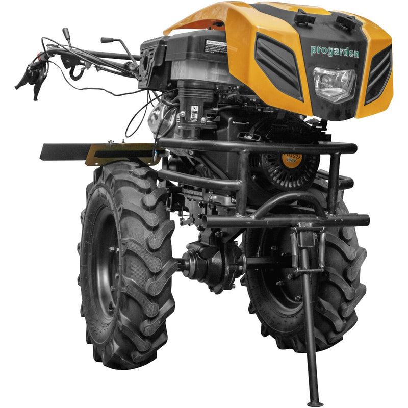 Motocultor cu diferential ProGARDEN Campo 1844 motor 18 CP benzina Euro 5 3+1 viteze latime lucru 162 cm freze roti 6.00-12 roti metal cultivator plug reversibil 5l ulei AgroPro