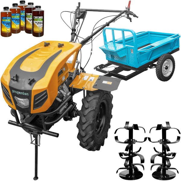 Motocultor cu diferential ProGARDEN Campo 1844 motor 18 CP benzina Euro 5 3+1 viteze latime lucru 162 cm freze roti 6.00-12 remorca 5l ulei AgroPro