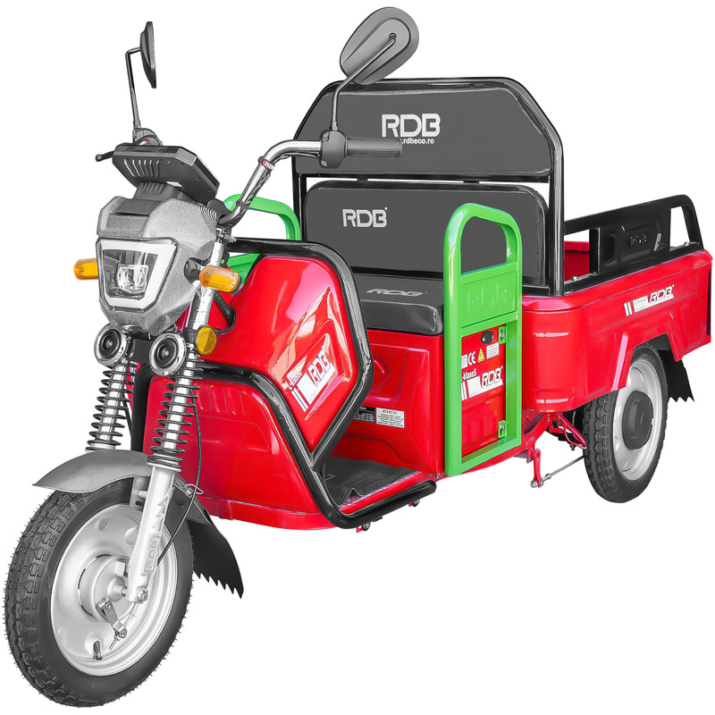 Tricicleta electrica RDB L-Klass5 fara permis 1350W 25 km/h culoare rosu