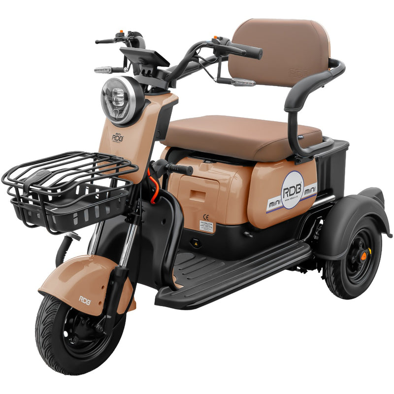 Tricicleta electrica RDB MINI fara permis 2000W 25km/h maro