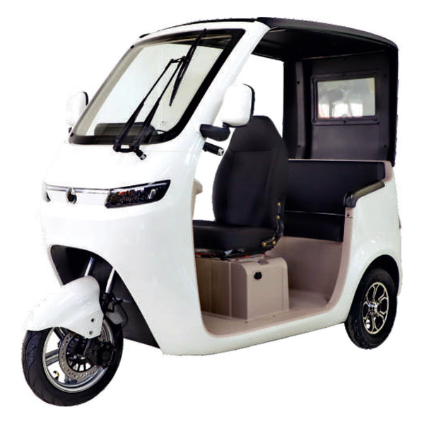 Tricicleta electrica RDB Olimp fara permis 2000W 25 km/h 60V20Ah autonomie 50 km culoare alb