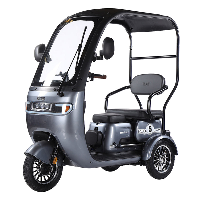 Tricicleta electrica RDB Panda 5 fara permis 650W 25 km/h 60V20Ah autonomie 67 km culoare gri