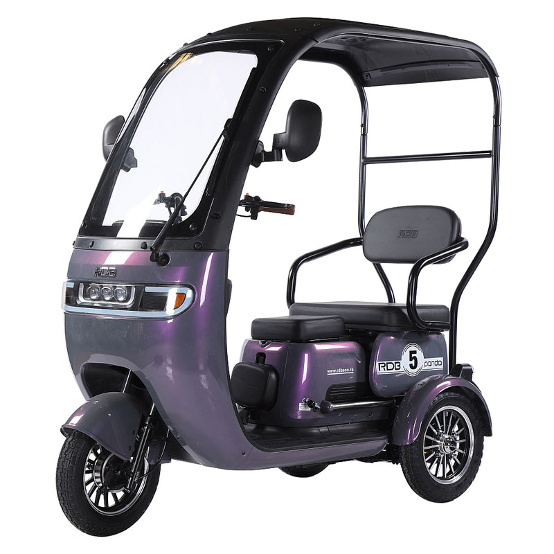 Tricicleta electrica RDB Panda 5 fara permis 650W 25 km/h 60V20Ah autonomie 67 km culoare mov