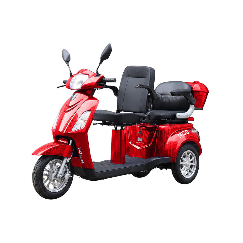 Tricicleta electrica RDB V-KLASS 1000W 60V 20AH fara permis 2 locuri 25 km/h rosu