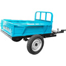 Remorca DKD LY 700 capacitate max 600 kg roti 4.50-12&quot; dimensiuni bena 140x90x28 cm basculare frana mana frana picior