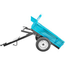 Remorca DKD LY 500 capacitate max 500 kg roti 4.00-12" dimensiuni bena 120x80x28 cm basculare frana mana frana picior