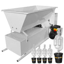 Pachet zdrobitor desciorchinator ENO 15 Smalto electric putere motor 0.75kW productivitate 1800kg/h tambur inox + 5 buc. Dop cu serpentina 25-50 L 50/35X55 AgroPro Fabricat in Italia