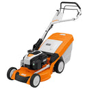 Masina pentru tuns gazonul STIHL RM 650.1 VE autopropulsata Electric-start latime taiere 48 cm cos 70 l 3.5 CP benzina + ulei motor 10W-30 0.6L + kit mulcire AMK 045 + kit ingrijire si curatare