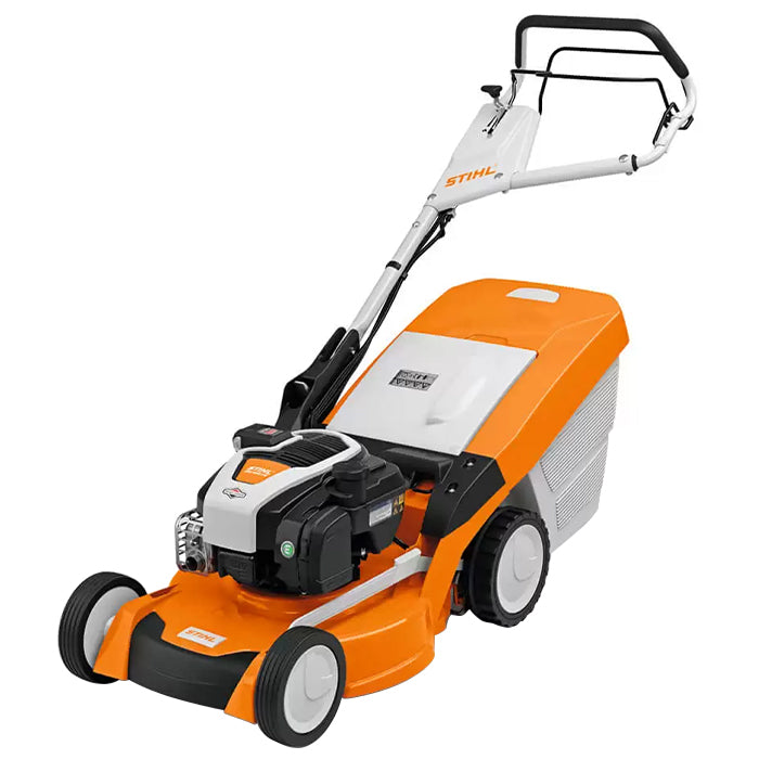 Masina pentru tuns gazonul STIHL RM 650.1 VE autopropulsata Electric-start latime taiere 48 cm cos 70 l 3.5 CP benzina + ulei motor 10W-30 0.6L + kit mulcire AMK 045