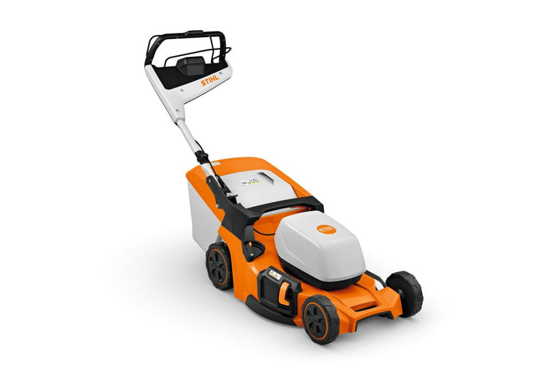 Masina de tuns gazon pe acumulator STIHL RMA 453 PV putere 1600 W latime de lucru 51 cm cos colector 55 L sistem AP + incarcator