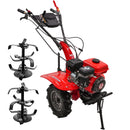 Motocultor Rotakt Cadet RO101RS motor 7 CP benzina 2+1 viteze latime lucru 56-90 cm freze 2+1roti 4.00-8” roti metal plug arat rarita reglabila plug cartofi 3l ulei