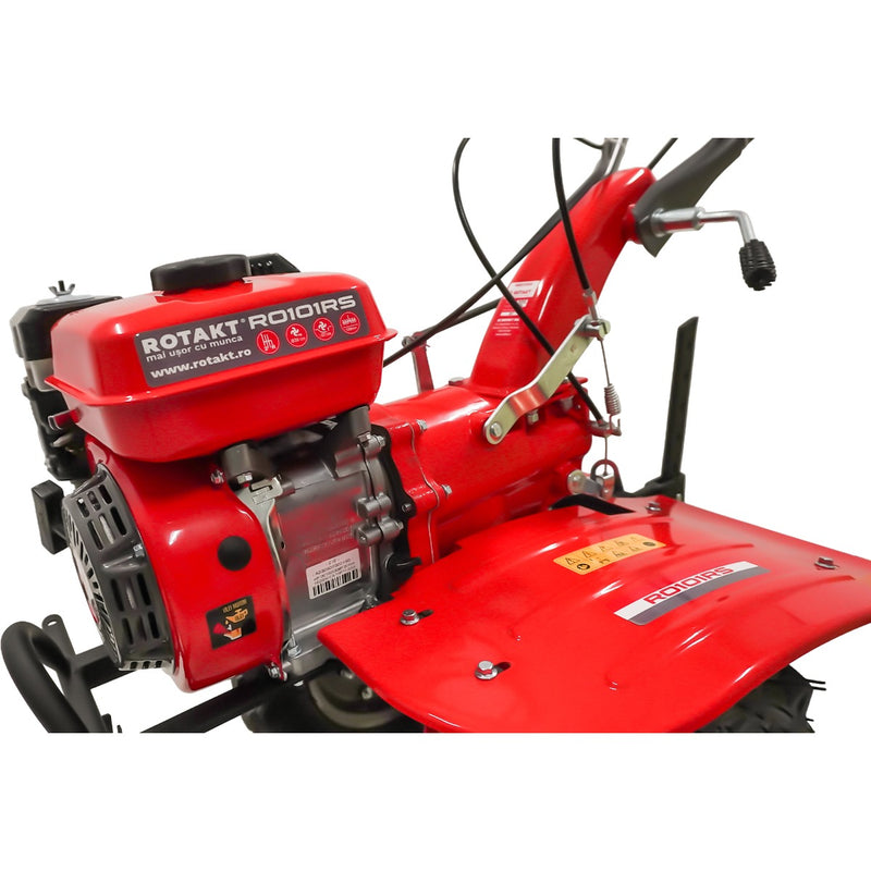 Motocultor Rotakt Cadet RO101RS motor 7 CP benzina 2+1 viteze latime lucru 56-90 cm freze 2+1roti 4.00-8” roti metal cultivator plug reversibil 3l ulei