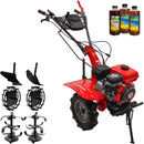 Motocultor Rotakt Cadet RO101RS motor 7 CP transmisie pinioane benzina 2+1 viteze latime lucru 56-90 cm freze 2+1roti 4.00-8” roti metal plug arat rarita reglabila 3l ulei