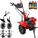 Motocultor Rotakt Cadet RO101RS motor 7 CP benzina 2+1 viteze latime lucru 56-90 cm freze 2+1roti 4.00-8” roti metal plug arat rarita reglabila plug cartofi 3l ulei