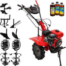 Motocultor Rotakt Cadet RO101RS motor 7 CP benzina 2+1 viteze latime lucru 56-90 cm freze 2+1roti 4.00-8” roti metal plug arat rarita reglabila plug cartofi cultivator plug reversibil 3l ulei