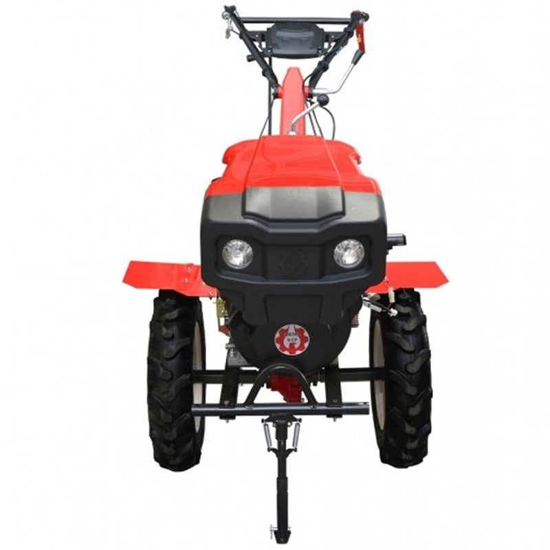 Motocultor Rotakt RO 135S pornire electrica motor 9 CP diesel latime lucru 135 cm 2+1 viteze freze roti cauciuc 5.00-12 capota far roti metal plug arat rarita reglabila plug cartofi 5l ulei