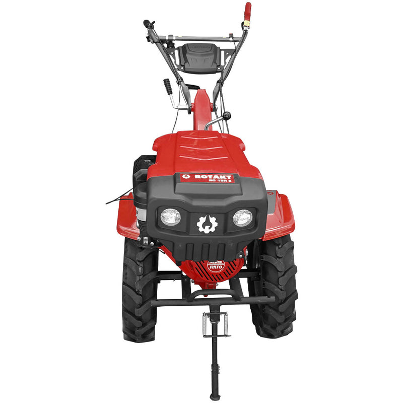 Motocultor Rotakt RO 15R E motor 15 CP latime lucru 135 cm freze roti cauciuc pornire electrica acumulator inclus roti metalice rarita reglabila plug arat plug cartofi cultivator 5l ulei AgroPro