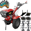 Motocultor Rotakt RO 15R E motor 15 CP latime lucru 135 cm freze roti cauciuc pornire electrica acumulator inclus roti metalice rarita reglabila plug arat 5l ulei AgroPro