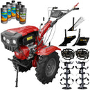 Motocultor Rotakt RO 15R E motor 15 CP latime lucru 135 cm freze roti cauciuc pornire electrica acumulator inclus roti metalice rarita reglabila plug arat plug cartofi 5l ulei AgroPro