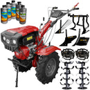 Motocultor Rotakt RO 15R E motor 15 CP latime lucru 135 cm freze roti cauciuc pornire electrica acumulator inclus roti metalice rarita reglabila plug arat plug cartofi cultivator 5l ulei AgroPro
