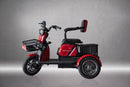 Tricicleta electrica Arora Ruzgar fara permis viteza 25 km/h autonomie 40 km acumulator 60V/20Ah-Rosu