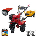 Motocultor Rotakt Titan RO110RV cu kit de capotare motor 8 CP 212 cmc benzina 2+1 viteze latime lucru 56-90 cm freze roti cauciuc 5.00-8" remorca 3l ulei
