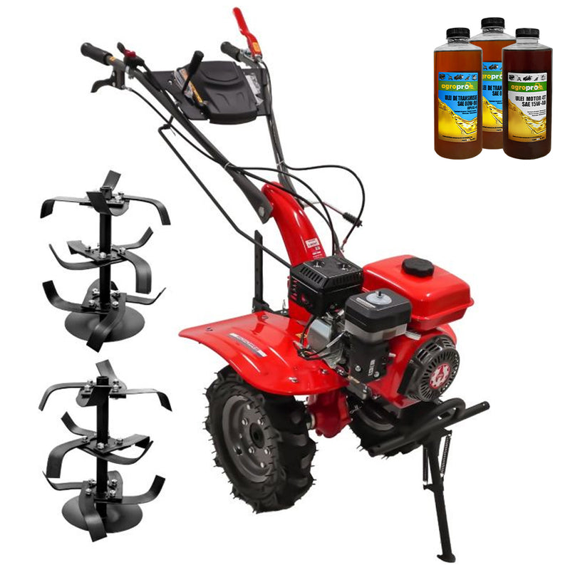 Motocultor Rotakt Agile RO101RS motor 7 CP benzina latime lucru 56-90 cm 2+1 viteze Roti 5.00-8 freze 3l ulei