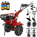 Motocultor Rotakt Ciclop RO120RV motor 8.5CP 223 cmc benzina 2+1 viteze latime lucru 56-105 cm freze roti cauciuc 5.00-8" capota far LED roti metal plug arat rarita reglabila plug cartofi cultivator plug reversibil 3l ulei