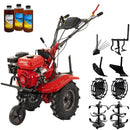 Motocultor Rotakt Gardian RO110RVE pornire electrica motor 8CP 212 cmc benzina 2+1 viteze latime lucru 56-90 cm freze roti cauciuc 5.00-8" roti metal plug arat rarita reglabila plug cartofi cultivator 3l ulei