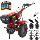 Motocultor Rotakt Ghepard RO10RE-2P motor 10CP 301 cmc benzina 2+1 viteze latime lucru 56-105 cm freze roti cauciuc 5.00-12" pornire electrica 2 prize de putere roti metal plug arat rarita reglabila plug cartofi 5l ulei