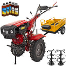 Motocultor Rotakt Ghepard RO10RE-2P motor 10CP 301 cmc benzina 2+1 viteze latime lucru 56-105 cm freze roti cauciuc 5.00-12" pornire electrica 2 prize de putere remorca 5l ulei