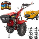 Motocultor Rotakt Grizzly RO13RE 2-PTO motor 13CP benzina 2+1 viteze latime lucru 56-135 cm freze roti cauciuc 5.00-12" pornire electrica 2 prize de putere remorca 5l ulei