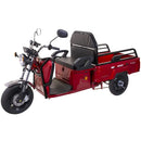 Tricicleta electrica Rotakt Nautilus putere 1600W viteza 25 km/h autonomie 44 km baterie 60V/32Ah bena 106x60 cm greutate admisa 364kg fara permis - rosu