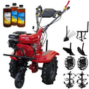 Motocultor Rotakt Titan RO110RV motor 8 CP 212 cmc benzina 2+1 viteze latime lucru 56-90 cm freze roti cauciuc 5.00-8" roti metal plug arat rarita reglabila plug cartofi cultivator 3l ulei