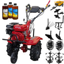 Motocultor Rotakt Titan RO110RV motor 8 CP 212 cmc benzina 2+1 viteze latime lucru 56-90 cm freze roti cauciuc 5.00-8" roti metal plug arat rarita reglabila plug cartofi cultivator plug reversibil remorca 3l ulei