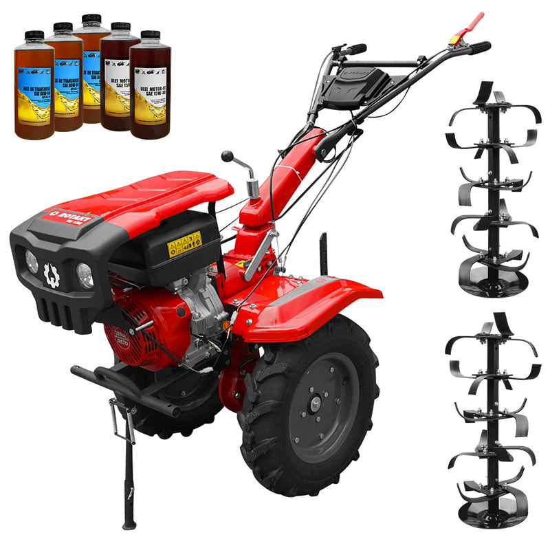 Motocultor Rotakt Apollo RO13R motor 13 CP benzina 2+1 viteze latime lucru 56-135 cm freze roti cauciuc 5.00-12" 5l ulei