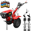 Motocultor Rotakt Apollo RO13R motor 13 CP benzina 2+1 viteze latime lucru 56-135 cm freze roti cauciuc 5.00-12" roti metalice plug arat rarita reglabila plug cartofi 5l ulei