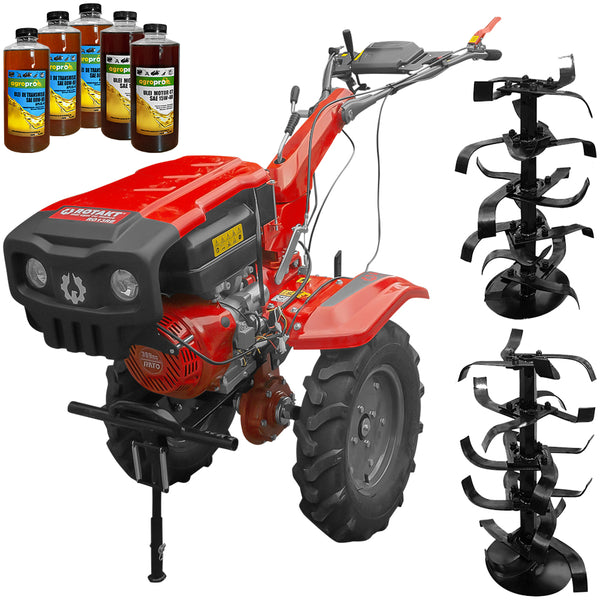 Motocultor Rotakt RO13RE motor 13 CP benzina 4 timpi 2+1 viteze latime lucru 56-135 cm roti cauciuc 5.00-12 pornire electrica 5l ulei AgroPro