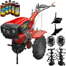 Motocultor Rotakt RO13RE motor 13 CP benzina 4 timpi 2+1 viteze latime lucru 56-135 cm roti cauciuc 5.00-12 pornire electrica roti metal plug arat rarita reglabila 5l ulei AgroPro